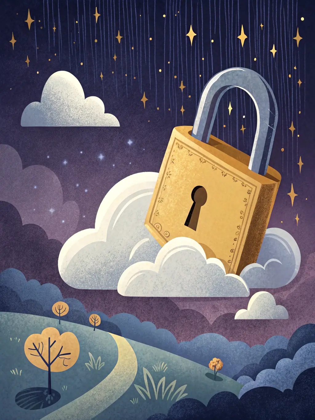 A secure padlock icon overlaid on lines of code, symbolizing the secure software solutions provided by BlueWatch Software.