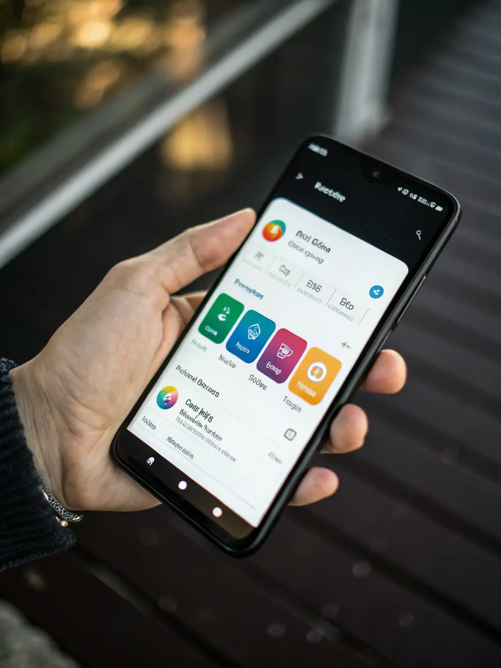 A hand interacting with a clean and intuitive user interface on a tablet, showcasing the user-friendly design of BlueWatch Software's products.